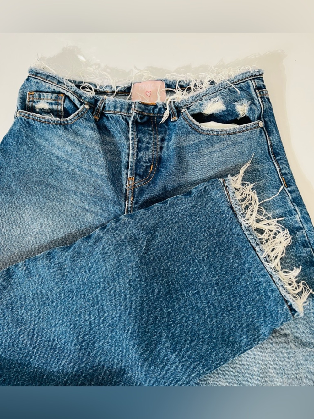 Revice Denim, vintage-inspired LA produced Denim Low-rise Button Down Size 26